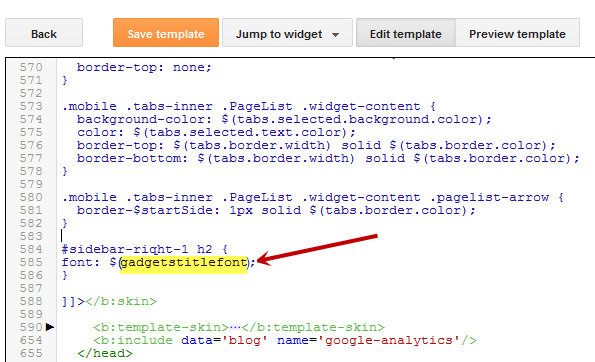 how to create custom variable definitions for Blogger variable font type
