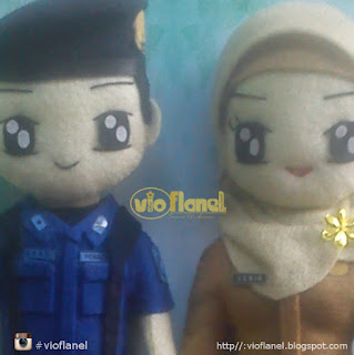 Boneka Flanel Pasangan Pemadam Kebakaran dan PNS