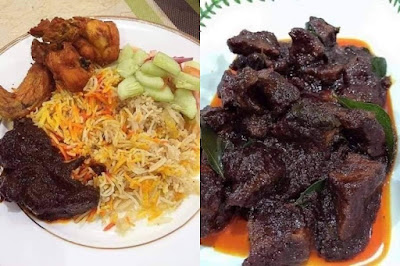 nasi briyani dan daging masak kandar
