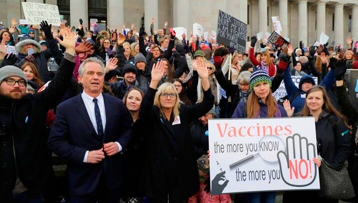 John F. Kennedy at an anti-vaccine rally