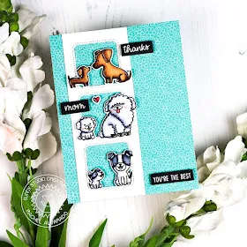 Sunny Studio Stamps: Puppy Parents Fancy Frames Dies Window Trio Dies Sunny Sentiments Parent Appreciation Cards by Rachel Alvarado and Lexa Levana 