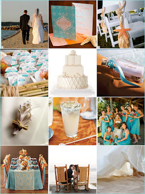 turquoise and brown wedding