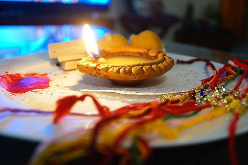 Rakhi, Diya & Sweets