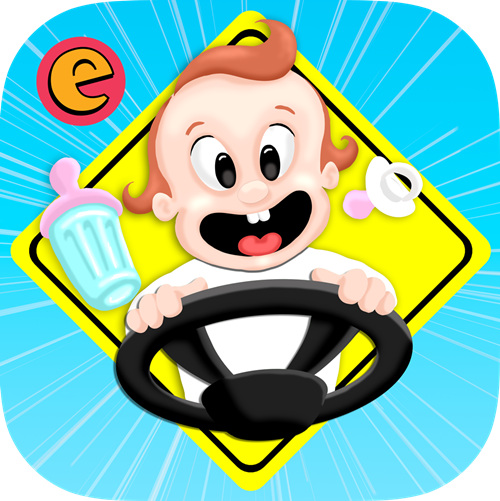 Image result for driving with baby cartoon