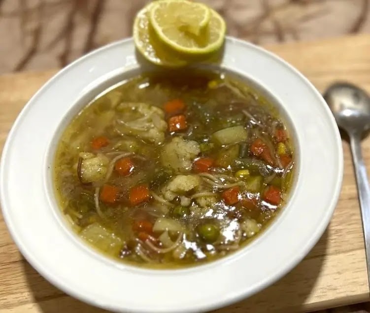 Vegetables soup with vermicelli