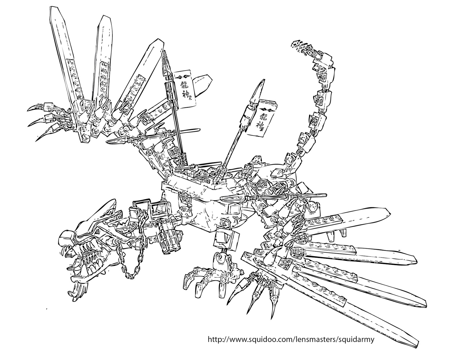 Ninjago Coloring Pages Lightning Dragon Battle