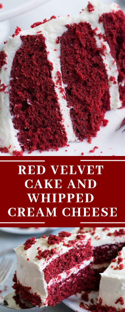 MOIST RED VELVET CAKE AND WHIPPED CREAM CHEESE FROSTING