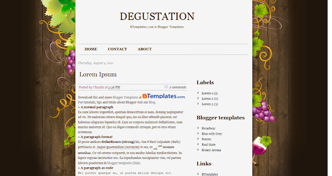 Degustation Blogspot Template