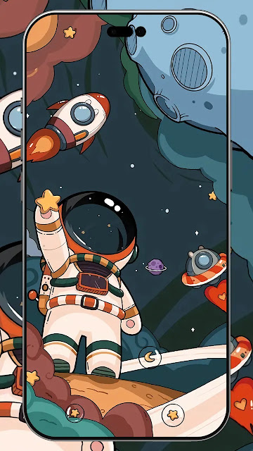 Cute astronaut wallpaper phone