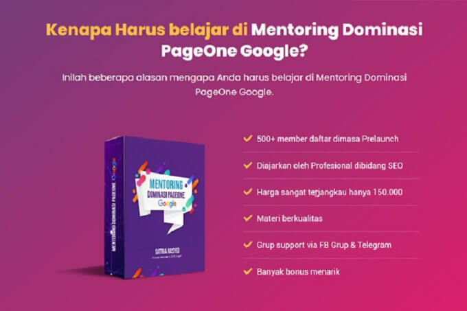 Mentoring Dominasi PageOne Google