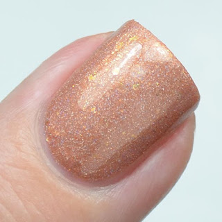 peach holographic nail polish