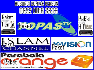 Graha Parola adalh jasa layanan pemasangan Antena Parabola terpercaya. Memberikan kemudahan bagi yang mau memasang antenapParabola.Proses cepat syarat tidak ribet anda cukup dari rumah atau kantor menanyakan spesifikasinya mengenai paket yang mau anda pilih.setelah deal anda cukup Sms Nama dan alamat rumah. Kami juga siap datang kerumah untuk survai bila diperlukan.lebih baik anda tanya sampai faham tentang paket yg mau anda pilih.supaya anda puas setelah selesai pemasangan karena cocok seperti yang anda inginkan.Kami juga memberikan layanan purna jual artinya akan memprioritaskan anda jika kelak ada masalah dengan parabola anda,misal mau pindah,atau tambah chanel. 10 PAKET PEMASANGAN ANTENA PARABOLA Yang Bisa Anda Pilih:  1.Paket Hemat 2 satelit    mengarah ke satelit Palapa+Telkom ,90 persen chanel lokal  2.Paket 2 Satelit HDMI    mengarah ke satelit Palapa+Telkom dengan memakai Receiver HD  3.Paket 4 satelit    mengarah ke satelit lokal dan 2 ke satelit luar negeri  4.Paket 4 Satelit HDMI    Mengarah ke satelit lokal dan luar menggunakan receiver HD sehingga gambar lebih jelas chanel lebih            babyak  5.Paket Gerak otomatis    Memakai penggerak mengarah ke banyak satelit (tergantung halangan di lokasi pemasangan).  6.Paket Parabola K Vision    Menggunakan Receiver K Vision sehingga dapat membeli chanel premium dari K Vision . 7.Paket Parabola Matrix Garuda    Menggunakan Receiver Matrix Garuda sehingga dapat mengisi voucer untuk dapat menikmati chanel            premiumnya.  8.Paket Parabola Orange tv Ceria    Memakai receiver Orange tv yg menyiarkan full Match Liga-liga top eropa,movie,musik untuk chanel            premiumnya.  9.Paket orange tv Ku band    Menggunakan Parabola Kecil,jumlah chanel premium lebih babyak dari yang orange ceria.  10.Paket Parabola TOPAS TV (Hak milik)     Menggunakan Parabola jaring 8 feed  Demikian 10 Paket Pemasangan Antena Parabola yang bisa anda jadikan referensi untuk memilih paket yang anda inginkan. Untuk info lebih Lebih Lanjut HUB 0852 0016 3838  Kami Melayani Pemasangan Untuk Wilayah  Yogyakarta,Sleman,Bantul,Kulon Progo,Wates,Piyungan,Prambanan,Kalasan,Klaten kota,Wonosari,Patuk.