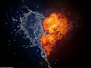 Water and Fire Love Heart Wallpapers