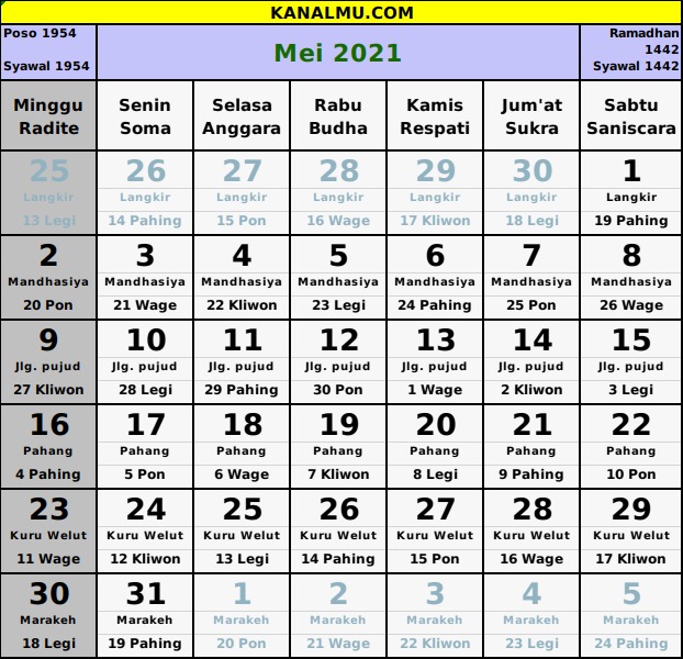 wallpapers Kalender Mei 2021 Indonesia Lengkap Dengan Hari Libur Nasional kalender tahun 2021 indonesia lengkap