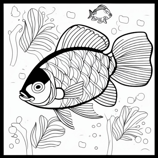 Colorful Fish Coloring Sheet