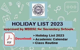 Holiday List 2023 for Secondary Schools