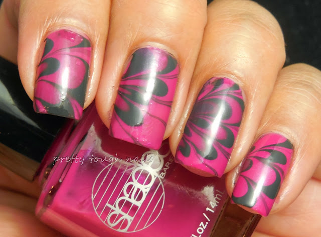 #31DC2013 Watermarble Nails With Barielle Daring Dahlia And Misa Trust Fund