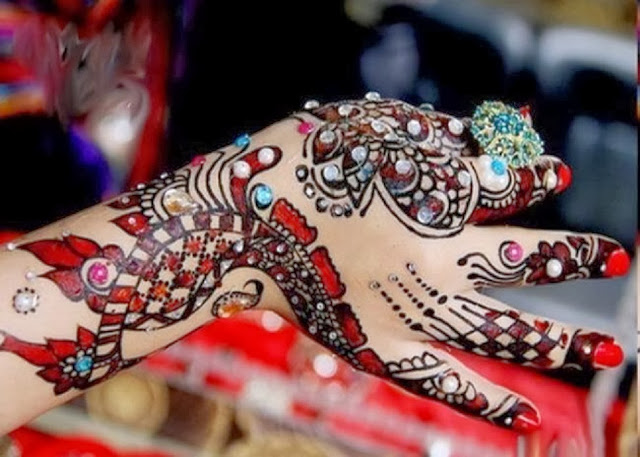 Colorful Bridal Mehndi Designs 2013 2014 For Girls