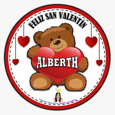 Cartelito por San Valentín - Nombre Alberth