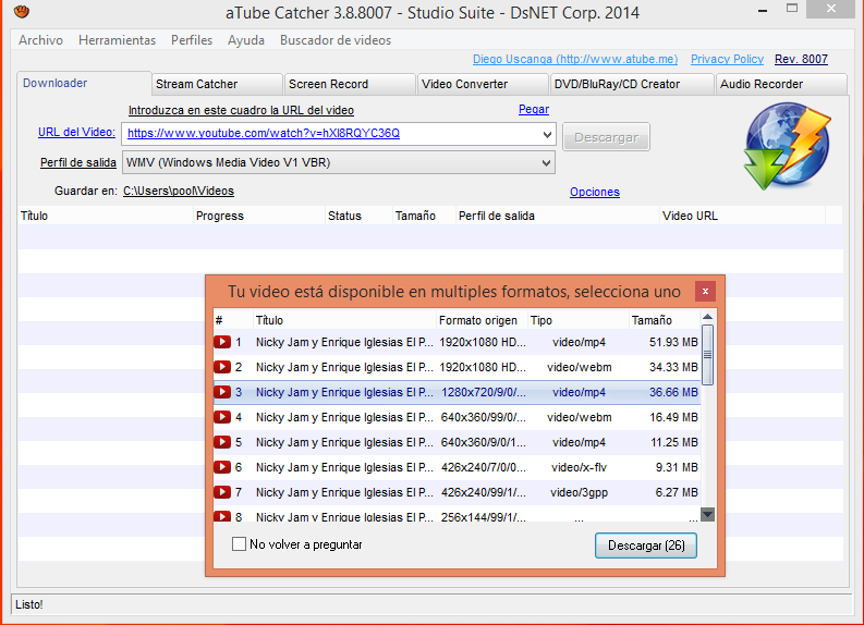 ATube Catcher 2015: última versión (3.8.8007)