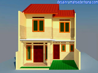 gambar desain rumah 2 lantai type 21 - depan