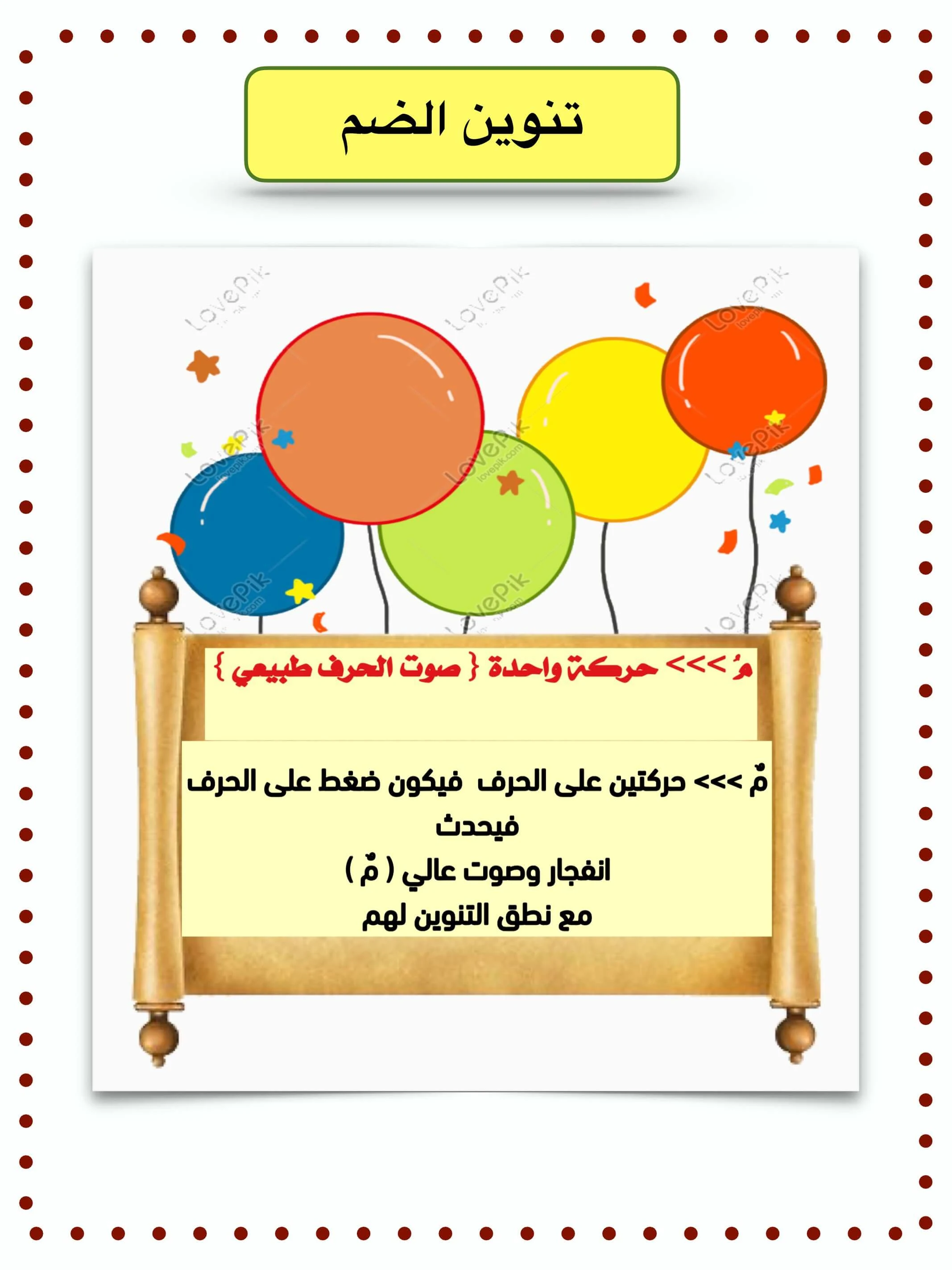 شرح مهارة التنوين في اللغة العربية للأطفال في الصف الأول PDF - تحميل مباشر مجانا