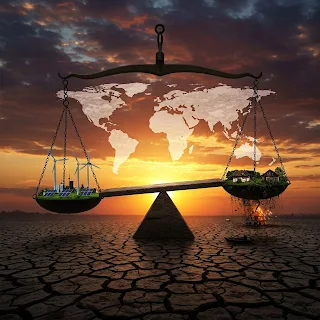 Climate disparity: developed vs. underdeveloped, floods, drought.