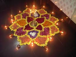 Simple Rangoli Designs With Flowers