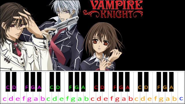 Vampire Knight - Main Theme Piano / Keyboard Easy Letter Notes for Beginners