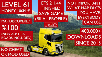 Profile Save Game Tamat ETS2 1.44