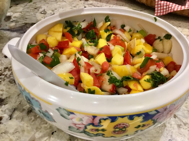 mango peach salsa, gluten-free, vegan,