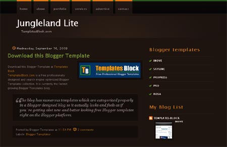 Jungleland Lite Blogger Template