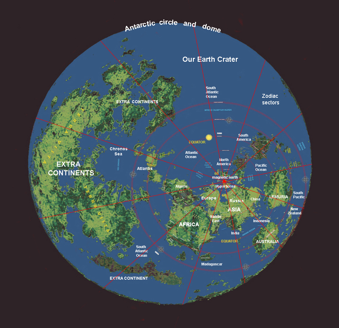 moon map of the Earth showing those extra continents