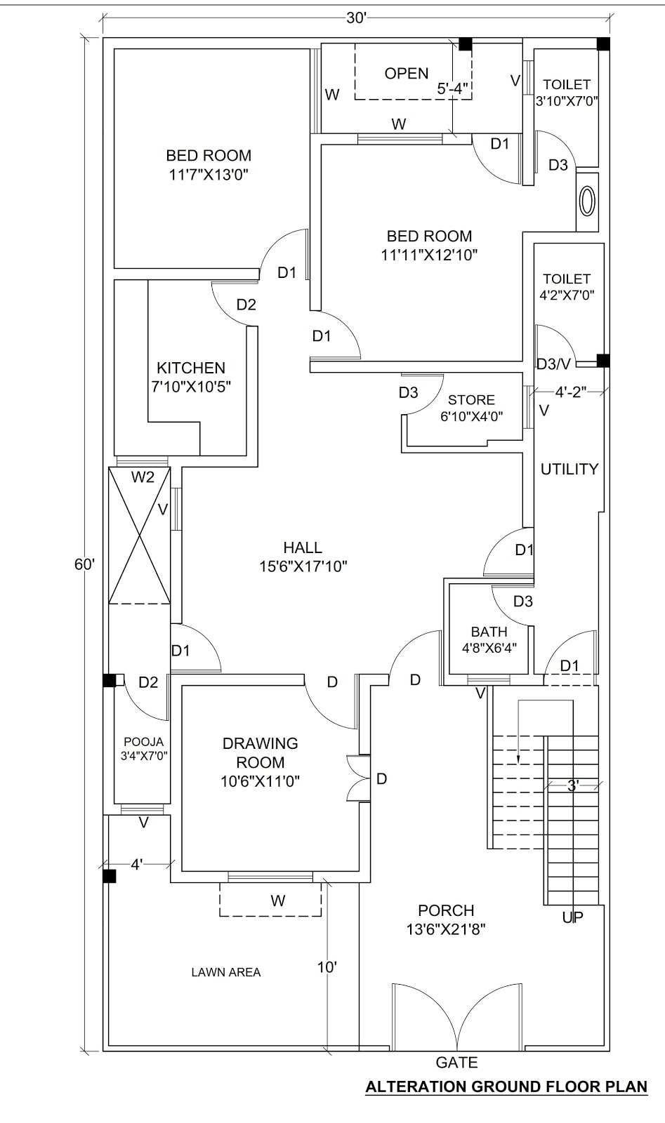  House  Plan  for 30  X  60  1800 sq ft Housewala