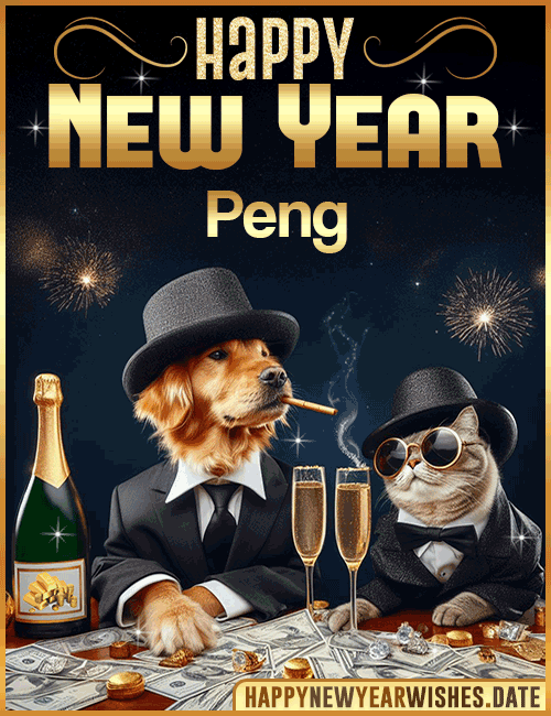 Happy New Year wishes gif Peng