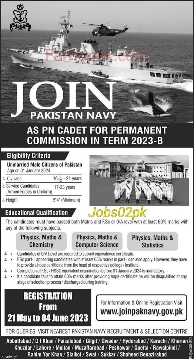 Join Pak Navy Online Registration For Pakistan Navy Jobs 2023