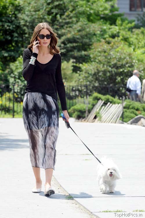 Olivia Palermo Hot Pics with Phone and Pet 8