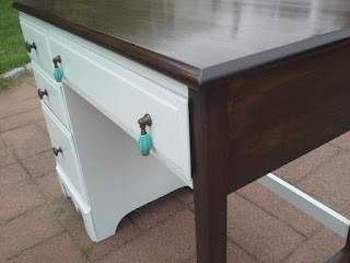 Traditional Modern Bohemian Desk- white and stained