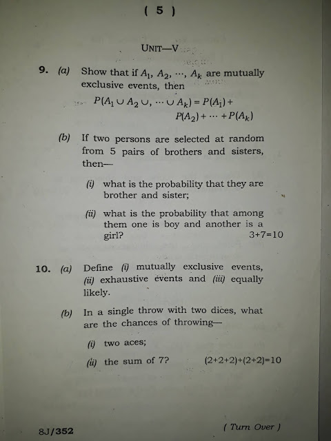 BA 5th sem Honours question paper2017 statistics for economics