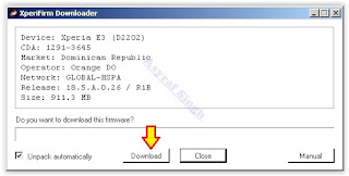 Download Sony Xperia E3 Firmware