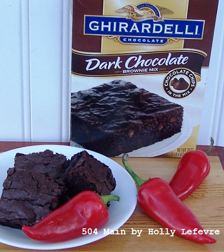 spicy cinnamon brownies and ghirardelli mix
