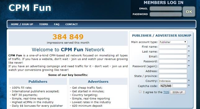 CPMfun solusi iklan blog