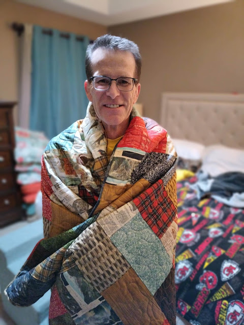 Cancer quilt for a man