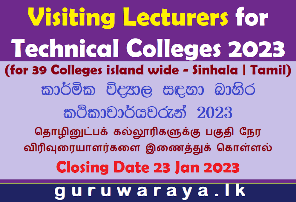 Visiting Lecturers for Technical Colleges 2023