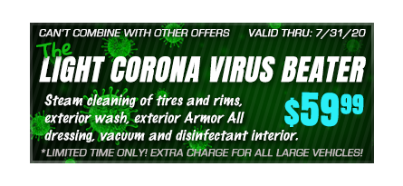 Light corona virus car wash coupon $59.99