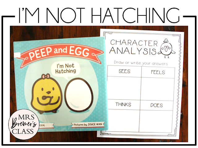 Peep and Egg I'm Not Hatching book activities unit with literacy printables, reading companion activities, and lesson ideas for Kindergarten and First Grade