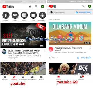 Perbedaan Youtube dan Youtube Go Serta Keunggulan Fitur