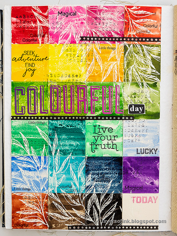 Layers of ink - Color Sampler Art Journal Tutorial by Anna-Karin Evaldsson.
