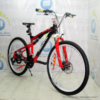 Sepeda Gunung Pacific Alligator Full Suspension 26 Inci Black Red