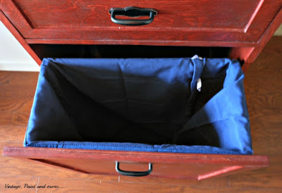 Vintage, Paint and more... hamper area of DIY multipurpose cabinet